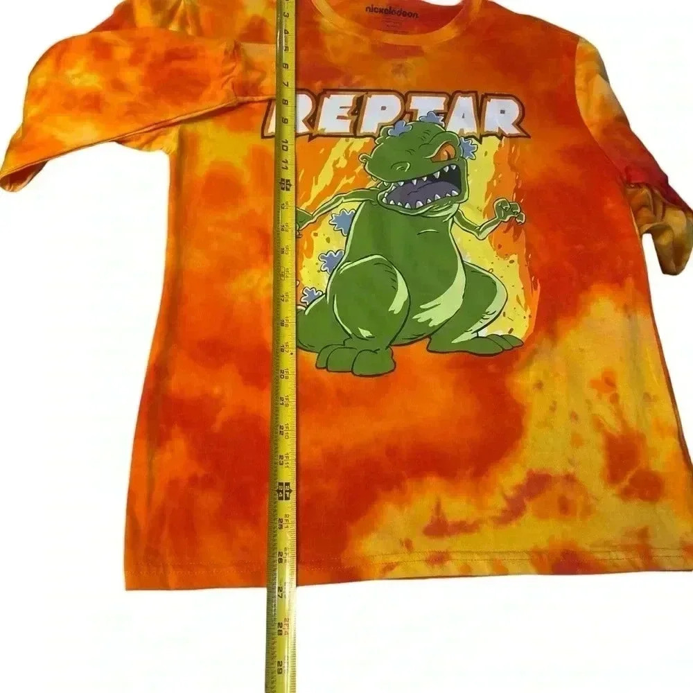 Nickelodeon’s Rugrats Reptar Fire Orange Men’s Medium Long Sleeve T Shirt - Picture 6 of 8